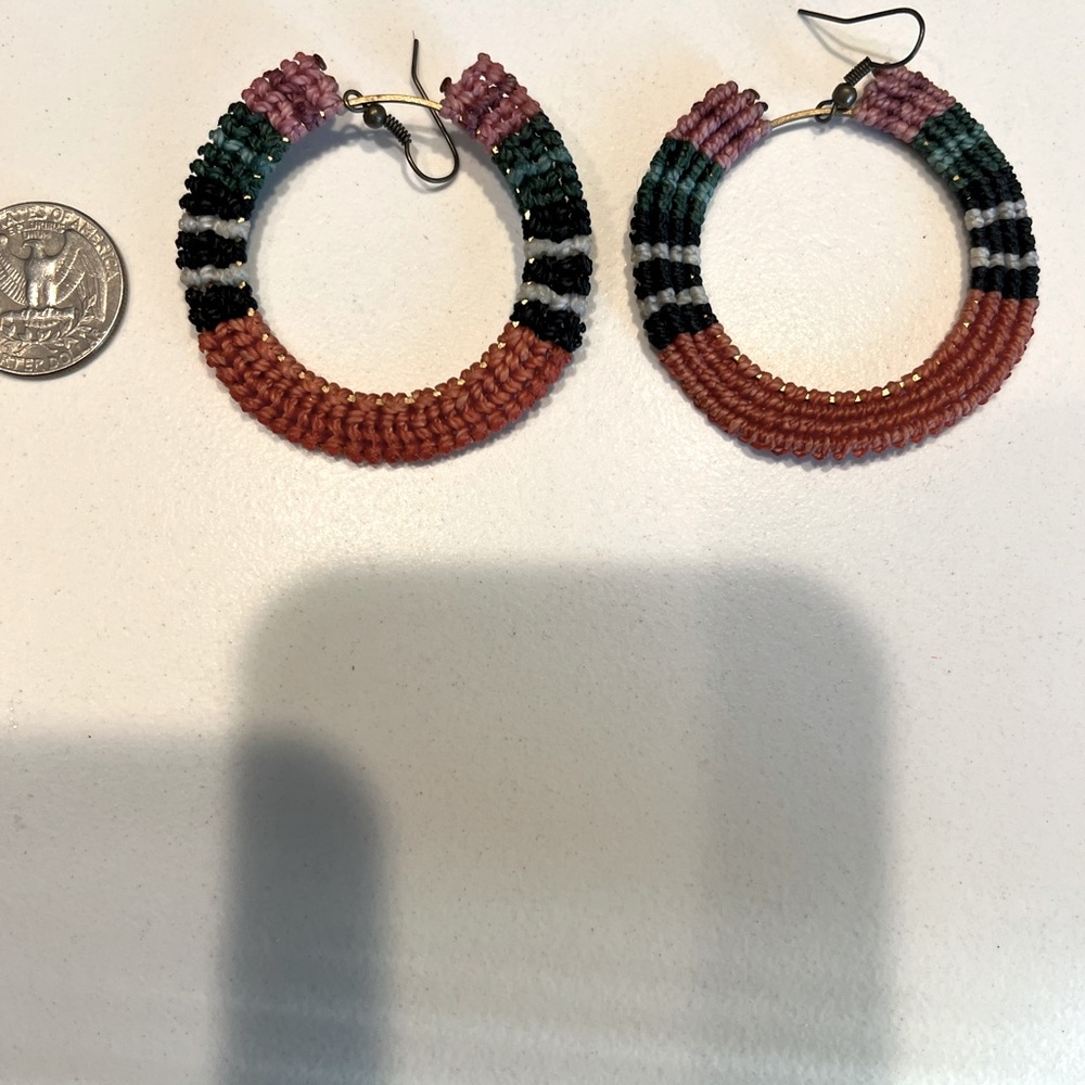 Anthropologie color-block earrings
